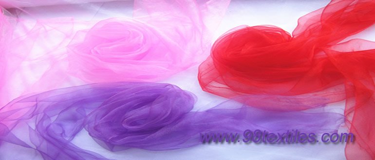 Single or Iridescent Twotones Crystal Organza Fabrics on width 150cm-300cm (60-118 inches)